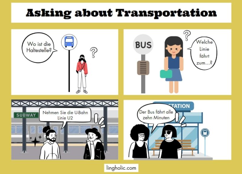 Graphic Illustration - Asking About Transportation