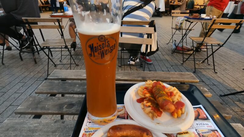 Food and beer at the Oktoberfest Festival